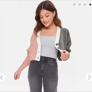 NWT F21 Color block Cardigan Sweater